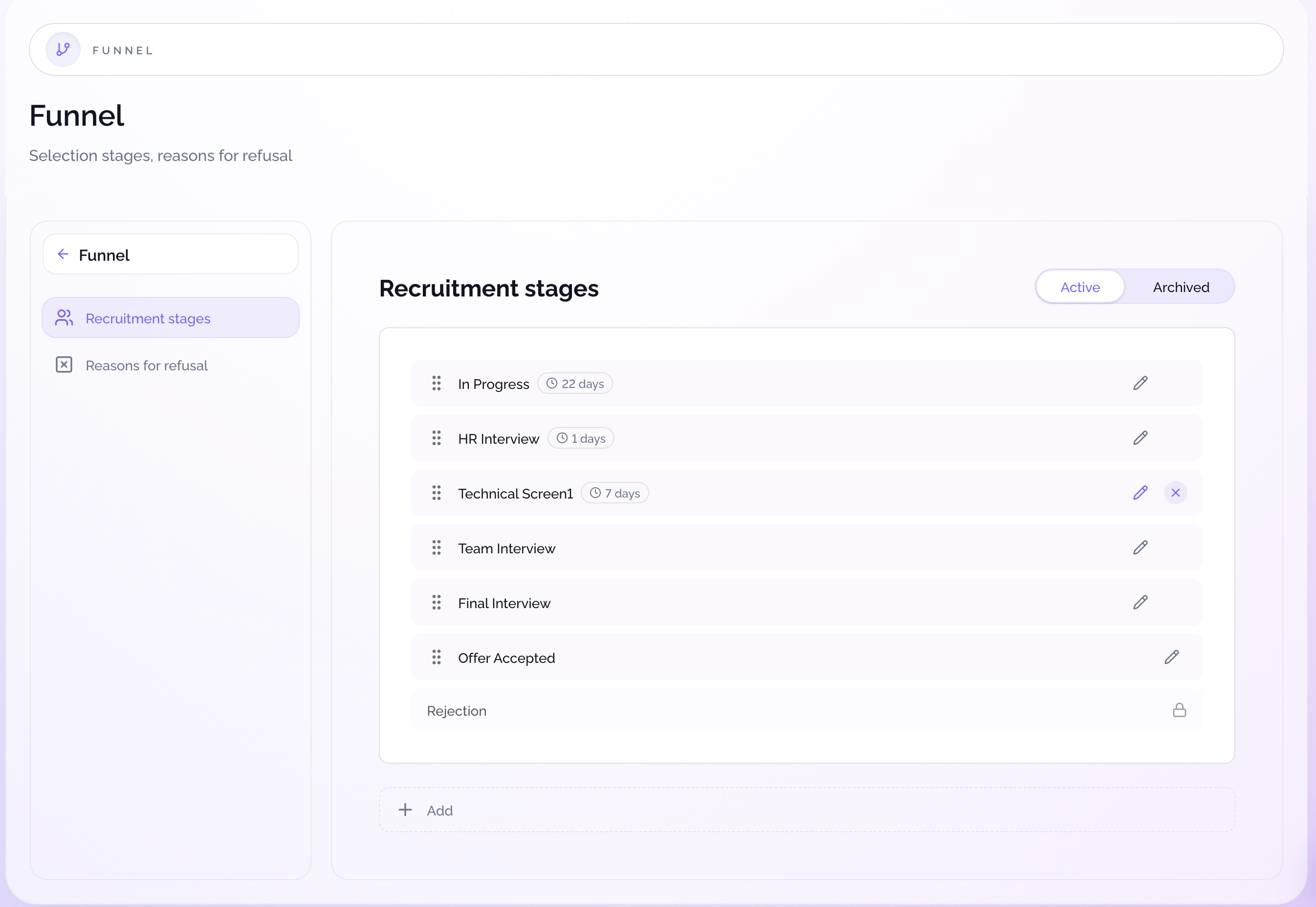 Custom hiring funnel